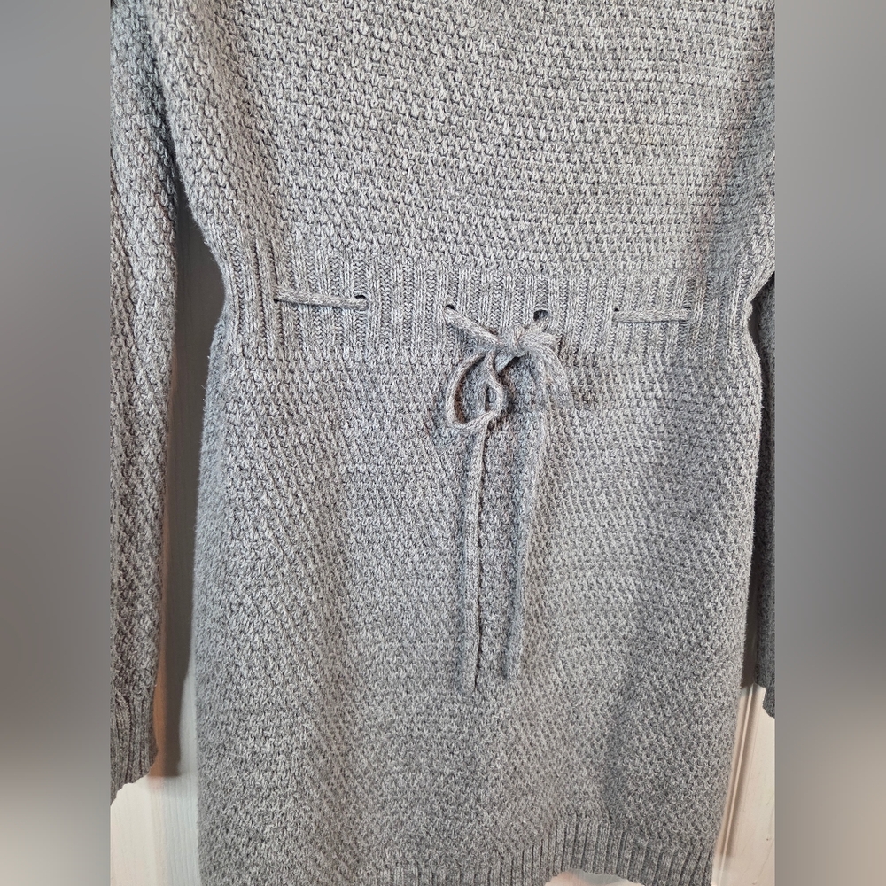 Roxy Heather Gray Knit Mini Dress W/tie waist - Picture 4 of 14